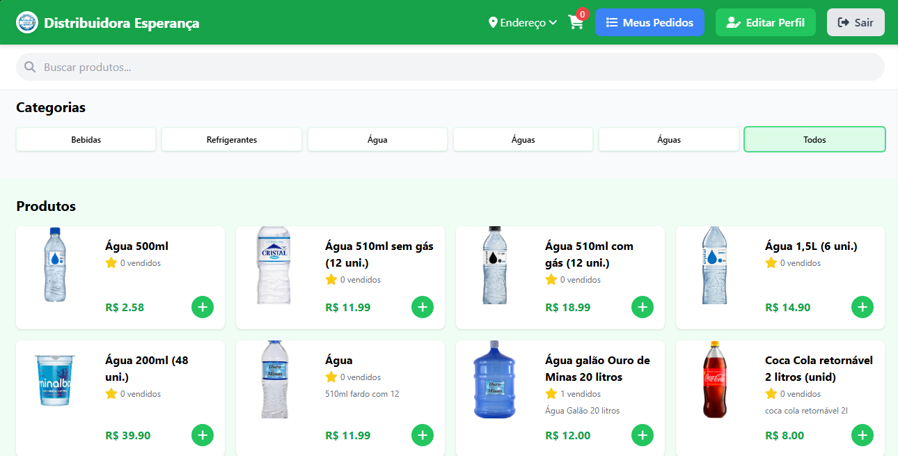 Distribuidora Esperança - Aplicativo de delivery
